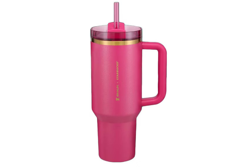 Stanley x Starbucks Exclusive Flowstate Quencher 40oz Tumbler in Berry Pink Glitter | StockX