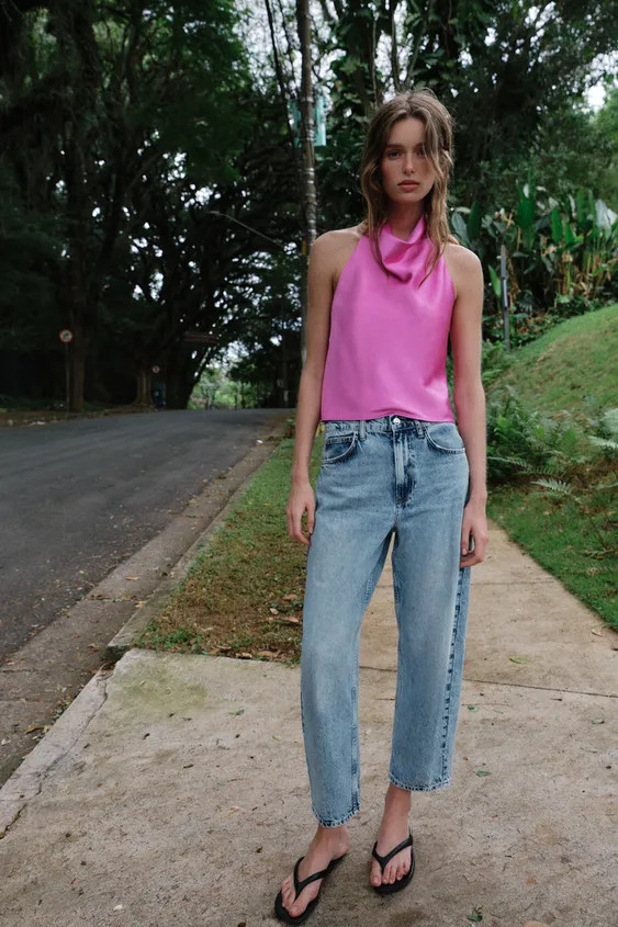 SATIN HALTER TOP | Zara UK