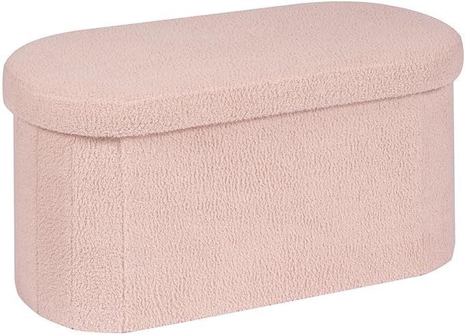 B FSOBEIIALEO Ottoman with Storage for Living Room, Sherpa Folding Storage Ottoman Foot Rest, 30 ... | Amazon (US)