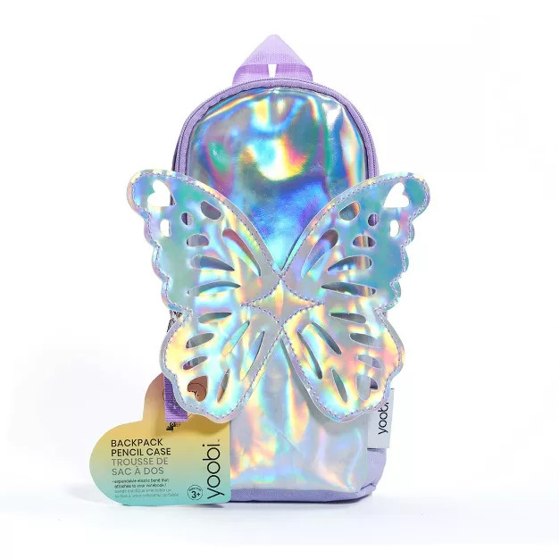 Yoobi™ Backpack Pencil Case Holographic Butterfly | Target
