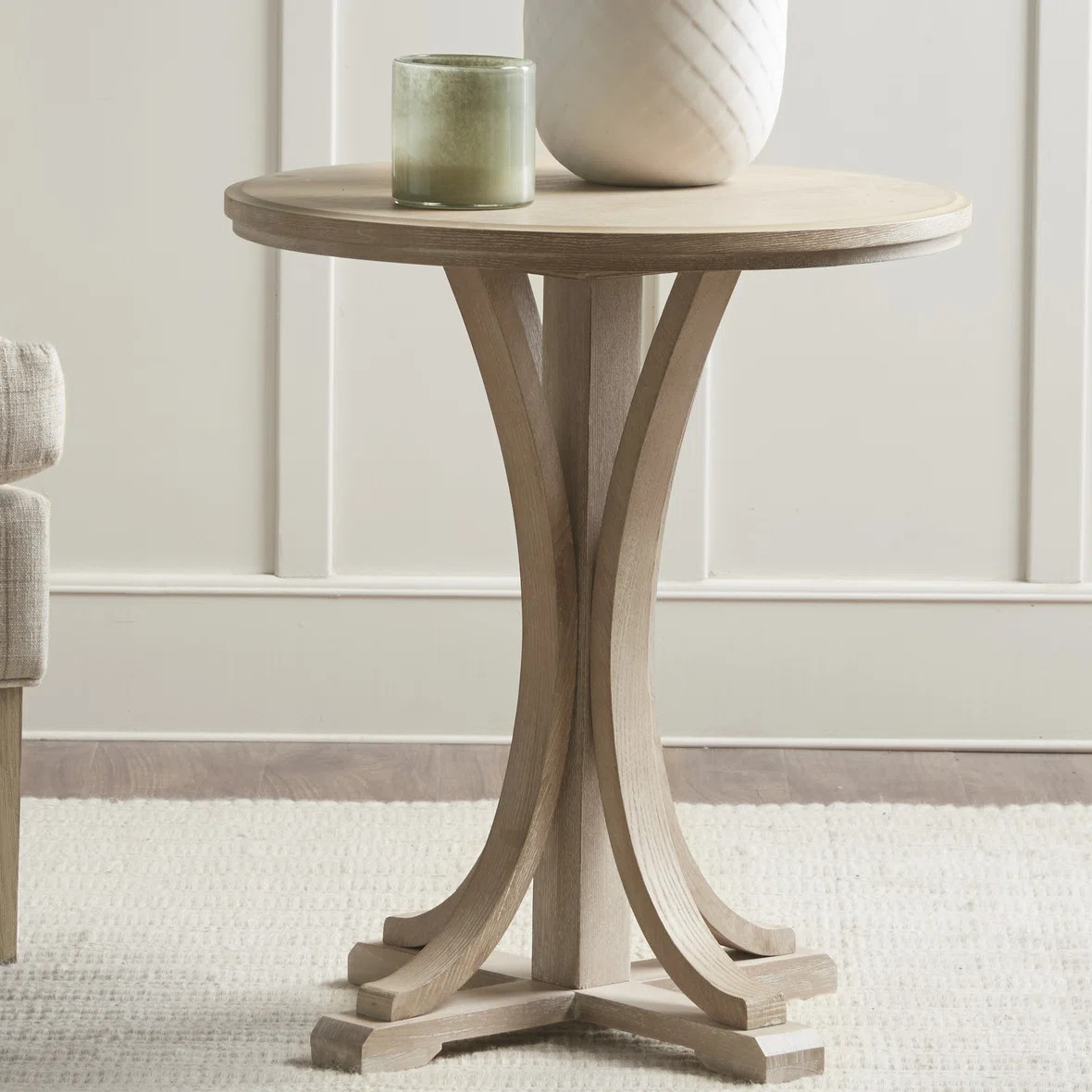 Martha Stewart Fatima Farmhouse Round Pedestal End Table | Wayfair North America