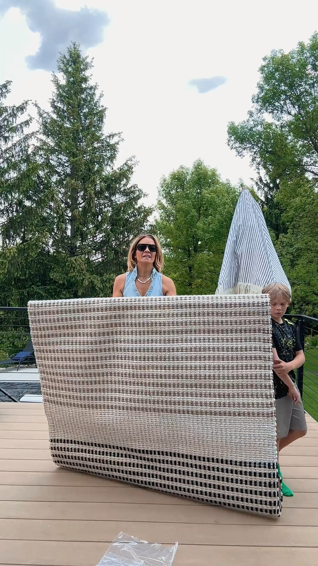 Patio vibes! New patio rug. Perfect combo if you’re not sure if you want black or brown. Do both in one. 

#LTKHome #LTKSummerEdit #LTKSeasonal