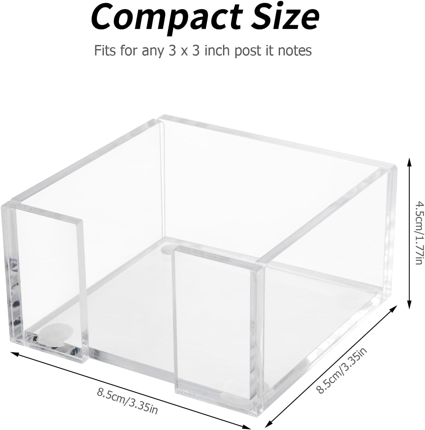 Acrylic Sticky Note Holder, 3 x 3 Crystal Clear Acrylic Notepad Holder Sticky Note Dispenser for Dorm Room and Office Desk Organizer | Amazon (US)