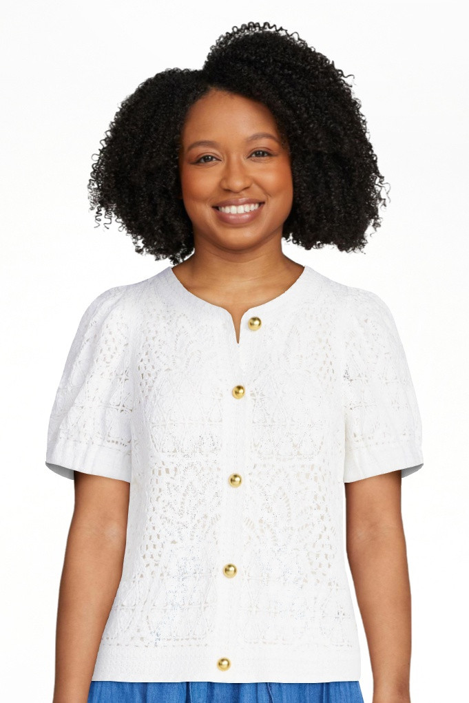 Free Assembly Women's and Women's Plus Pineapple Cardigan Sweater with Short Puff Sleeves, Lightw... | Walmart (US)