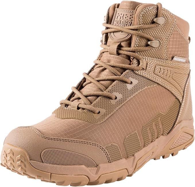 FREE SOLDIER Men’s Waterproof Hiking Boots 6 Inches Lightweight Work Boots Military Tactical Bo... | Amazon (US)
