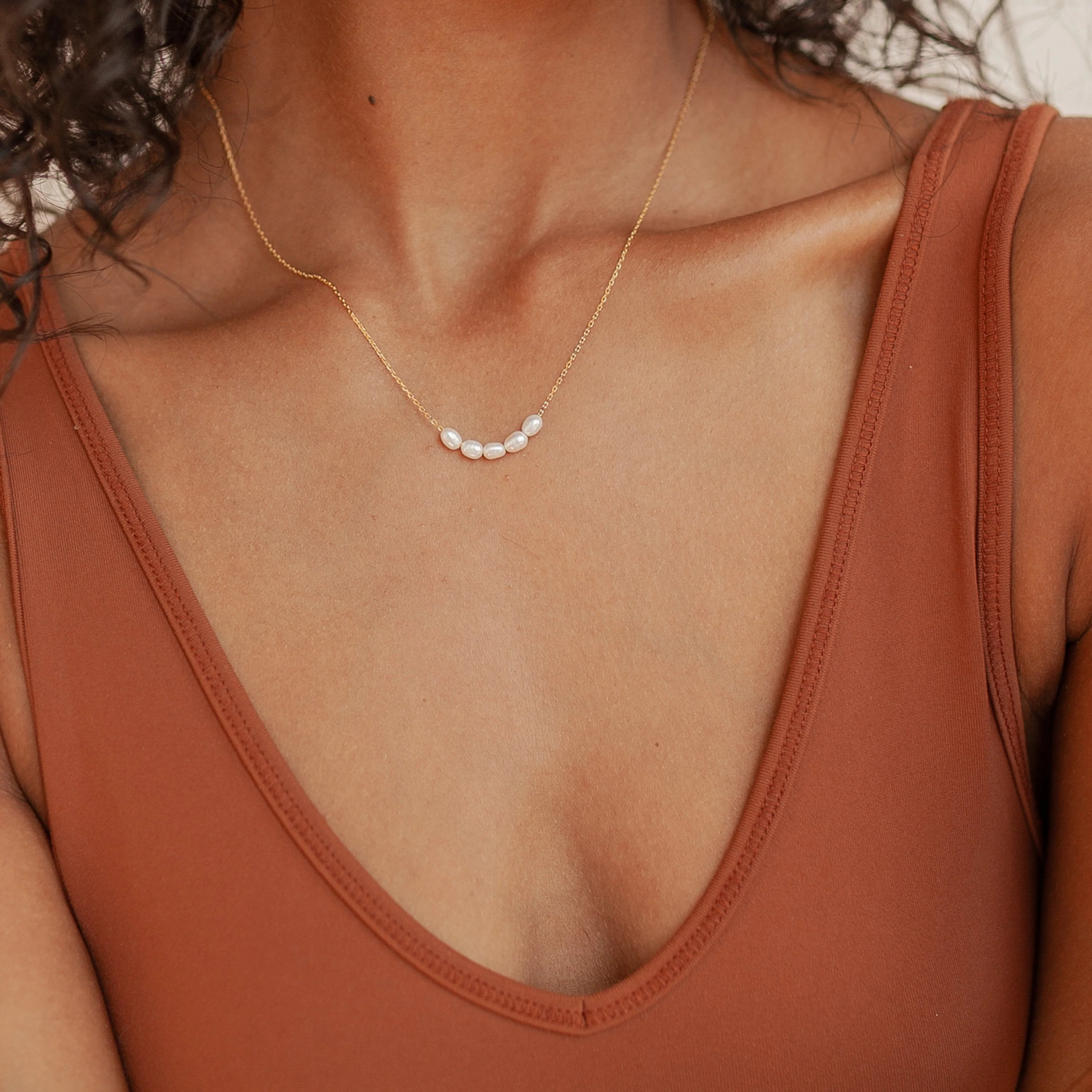 Pearl Bead Necklace | Caitlyn Minimalist