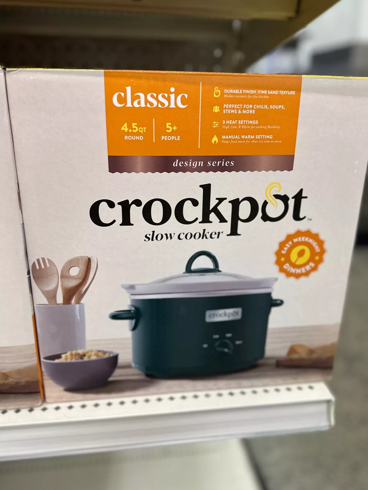 Crock Pot Slow Cooker, 4.5 Quart Round, Classic