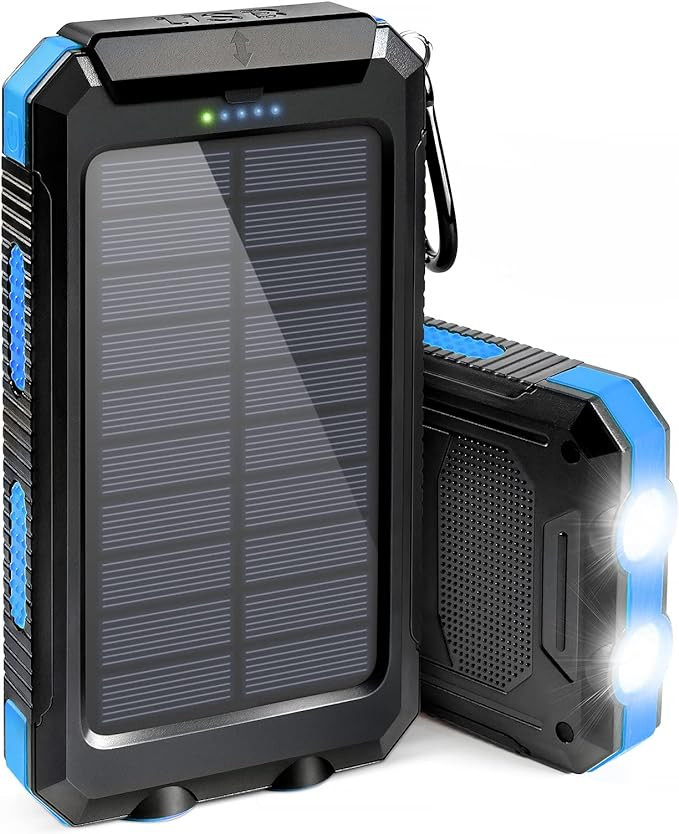 Solar Charger, Battery Pack, 20000mAh Portable Solar Power Bank with 2.1A USB-A Output Ports Comp... | Amazon (US)