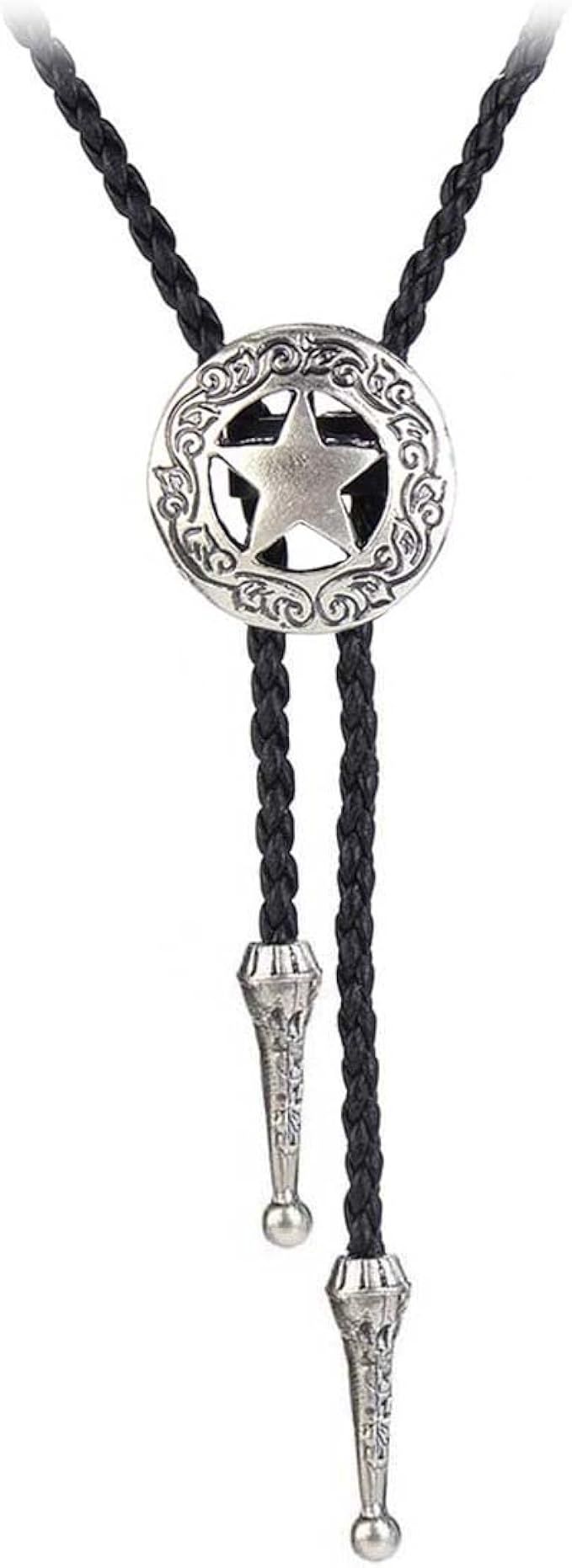 BRBAM Western Cowboy Texas Style Vintage Bolo Tie Fashion Texas Map and Lone Star Leather Bolo Ti... | Amazon (US)