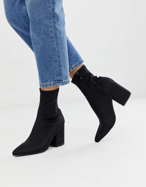 RAID black Kinley pull on sock boots | ASOS US