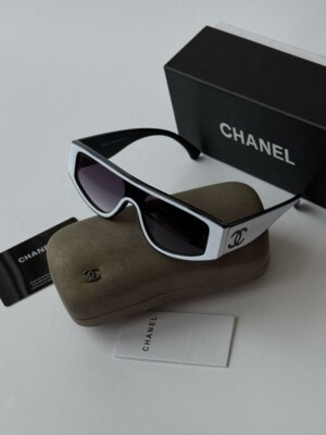 Sunglasses black and white panda avant-garde Chanel  for women | eBay US