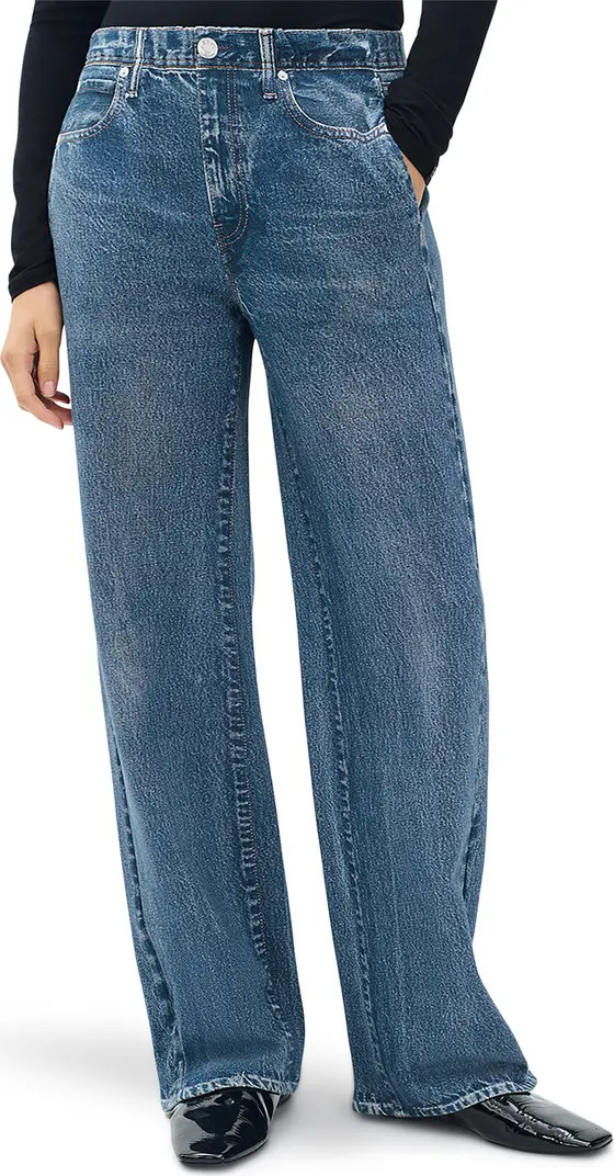 rag & bone Miramar Wide Leg Cotton Fleece Sweatpant Jeans | Nordstrom | Nordstrom