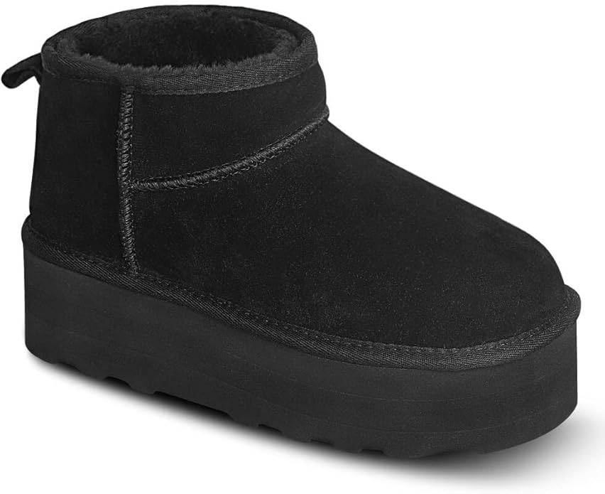 WICDIC Platform Mini Boot For Women Short Ankle Boot Fur Fleece Lined Sneakers Classic Ultra Snow... | Amazon (US)