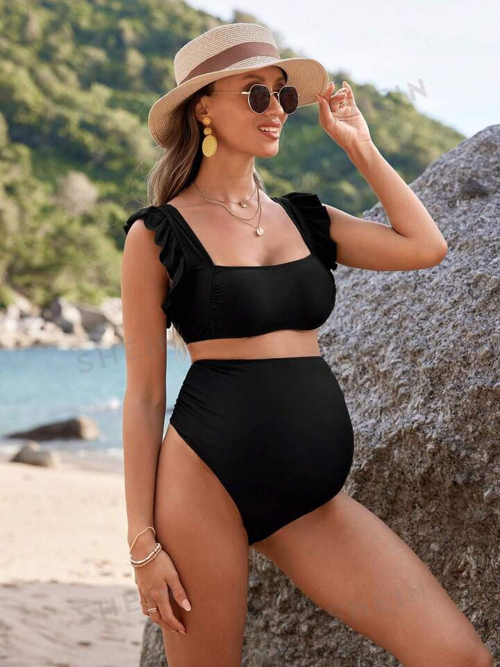 • Plain • Ruffle • High Waist | SHEIN