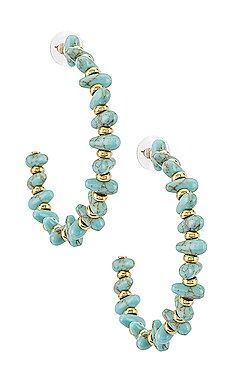 Lele Sadoughi Rio Grande Oversized Hoop Earrings in Turquoise from Revolve.com | Revolve Clothing (Global)