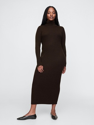 Turtleneck Rib Midi Sweater Dress | Gap (US)