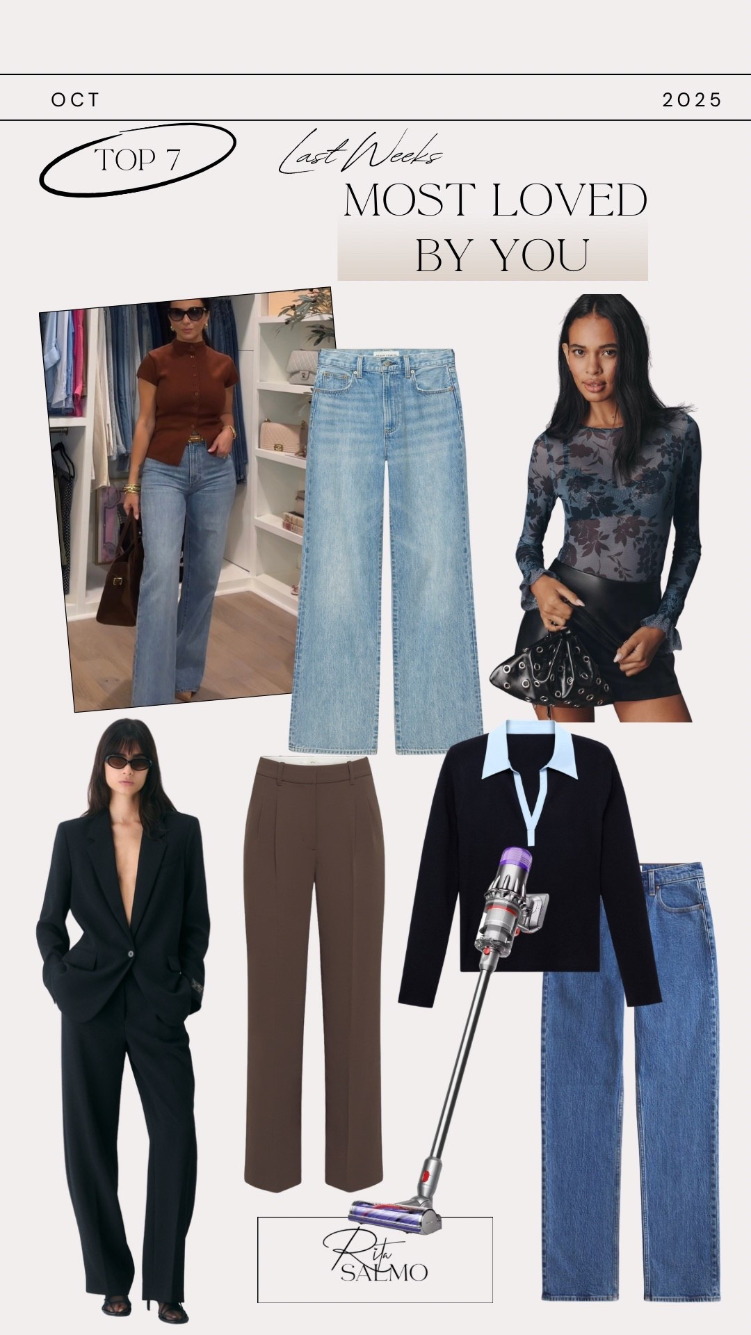 Last weeks best sellers! 

Aritzia jeans | Aritzia blazer | mango top | Anthropologie | Abercrombie jeans | Dyson vacuum  | Rita Salmo

#LTKGiftGuide #LTKHoliday