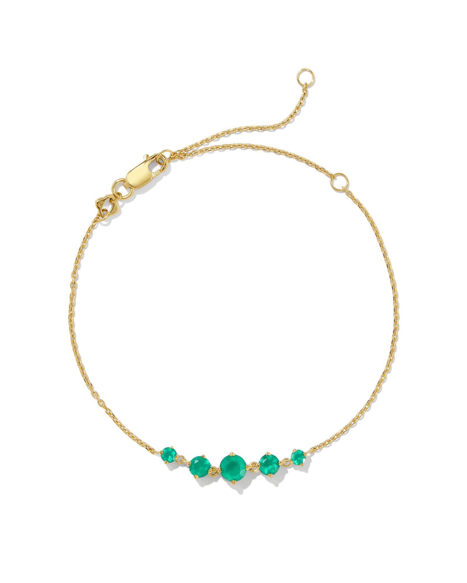 Blakely 18k Gold Vermeil Delicate Chain Bracelet in Green Onyx | Kendra Scott