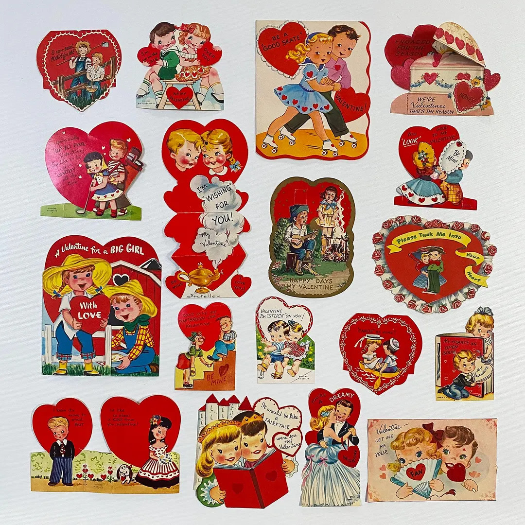 Lot of 18 Mid-century Valentine’s Day Cards Featuring Couples, 1950s Instant Collection - Etsy | Etsy (US)