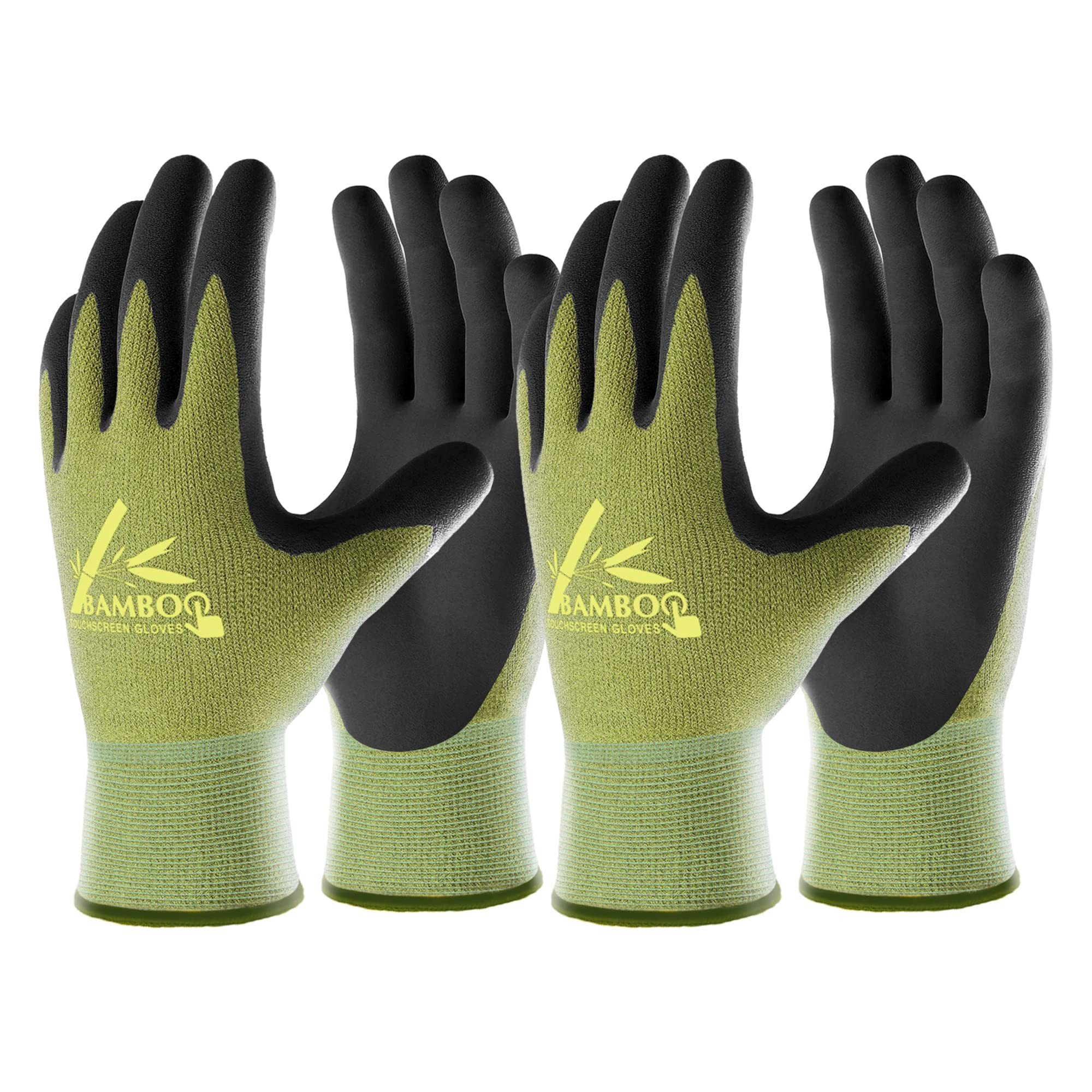 COOLJOB 2 Pairs Bamboo Gardening Work Gloves for Women and Men, Breathable Rubber Coated with Tou... | Amazon (CA)