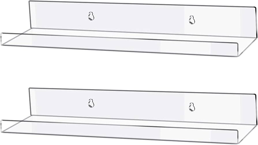 Acrylic Kids Floating Shelves,Adhesive Stickers Window Clear Invisible Bookshelves,Nursery Deco T... | Amazon (US)