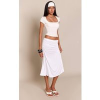 White Jersey Midi Skirt | PrettyLittleThing US