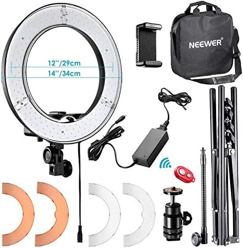 Neewer RL-12 LED Ring Light 14" outer/12 on Center with Light Stand, Soft Tube, Filter, Carrying ... | Amazon (US)