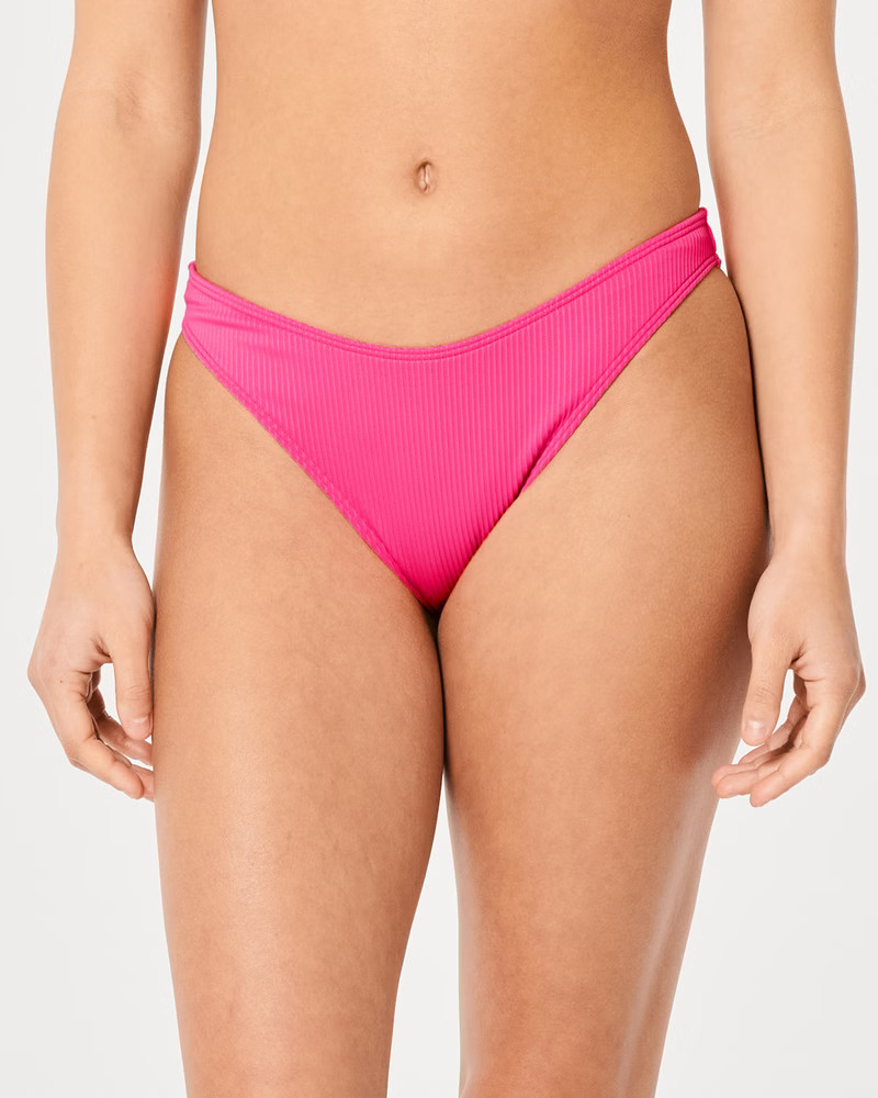 Ribbed High-Leg Cheeky Bikini Bottom | Hollister (US)