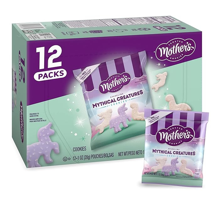 Mother's Sparkling Mythical Creatures Cookie Snack Pack, Frosted Vanilla Shortbread Cookies with ... | Amazon (US)