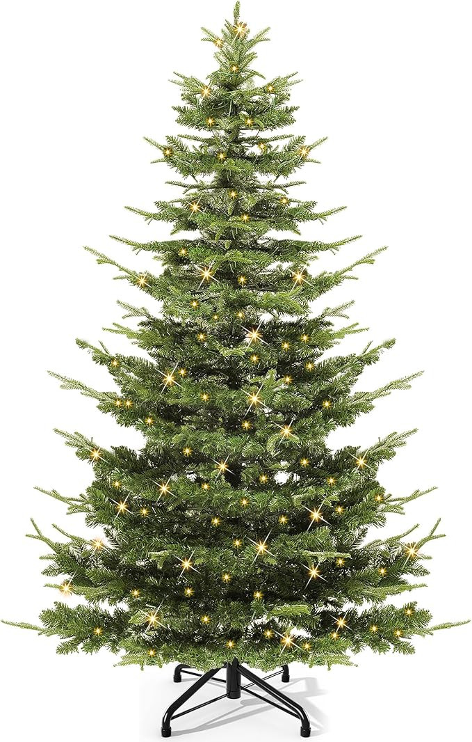 YITAHOME Pre-Lit Aspen Fir Artificial Christmas Tree, 6.5ft Layered Christmas Tree with Crystal D... | Amazon (US)
