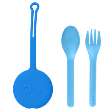 OmieLife Fork Spoon + Pod Capri Blue | Well.ca