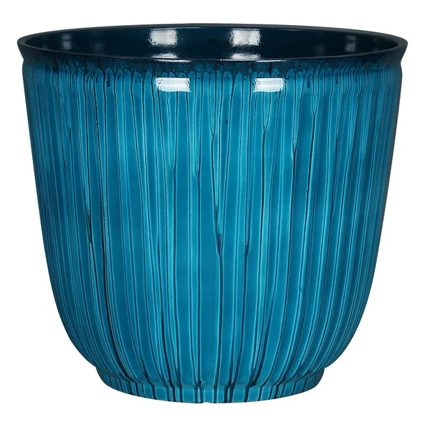 Better Homes & Gardens Kamala Light Blue Resin Planter, 15.7in x 15.7in x 14in | Walmart (US)