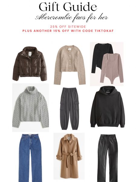 Christmas gift for her 🎁

Cyber Monday sales are live at Abercrombie! 25% off sitewide plus an additional 15% off with code TIKTOKAF ✨

#LTKsalealert #LTKCyberWeek #LTKGiftGuide