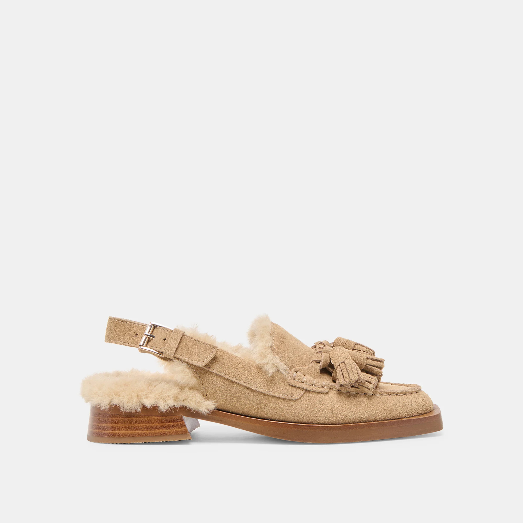 Hamlit Plush Dk Taupe Suede Loafers | Dolce Vita | DolceVita.com