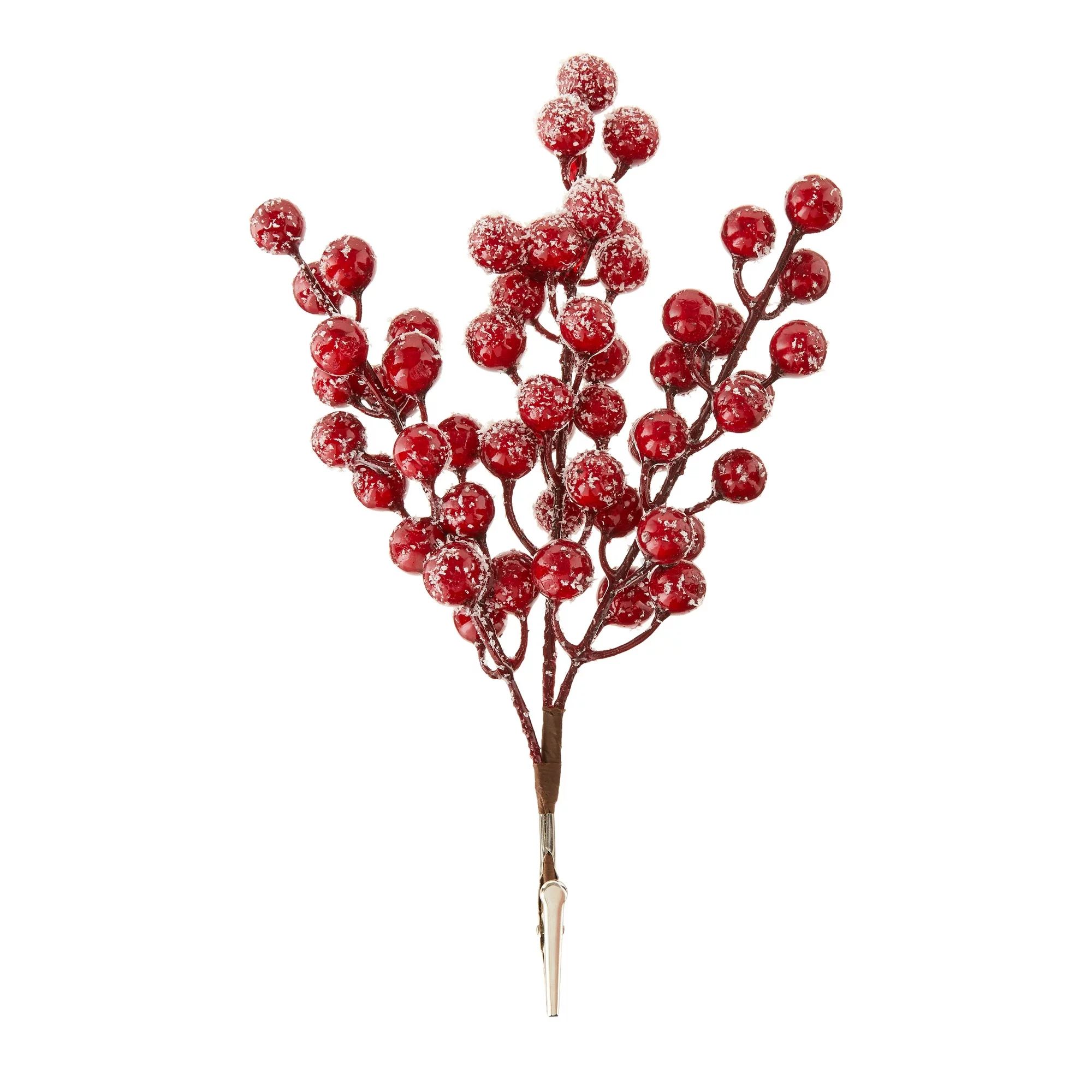 Holiday Time Frosted Red Berries Christmas Clip Ornament, 0.53 oz, 9" - Walmart.com | Walmart (US)