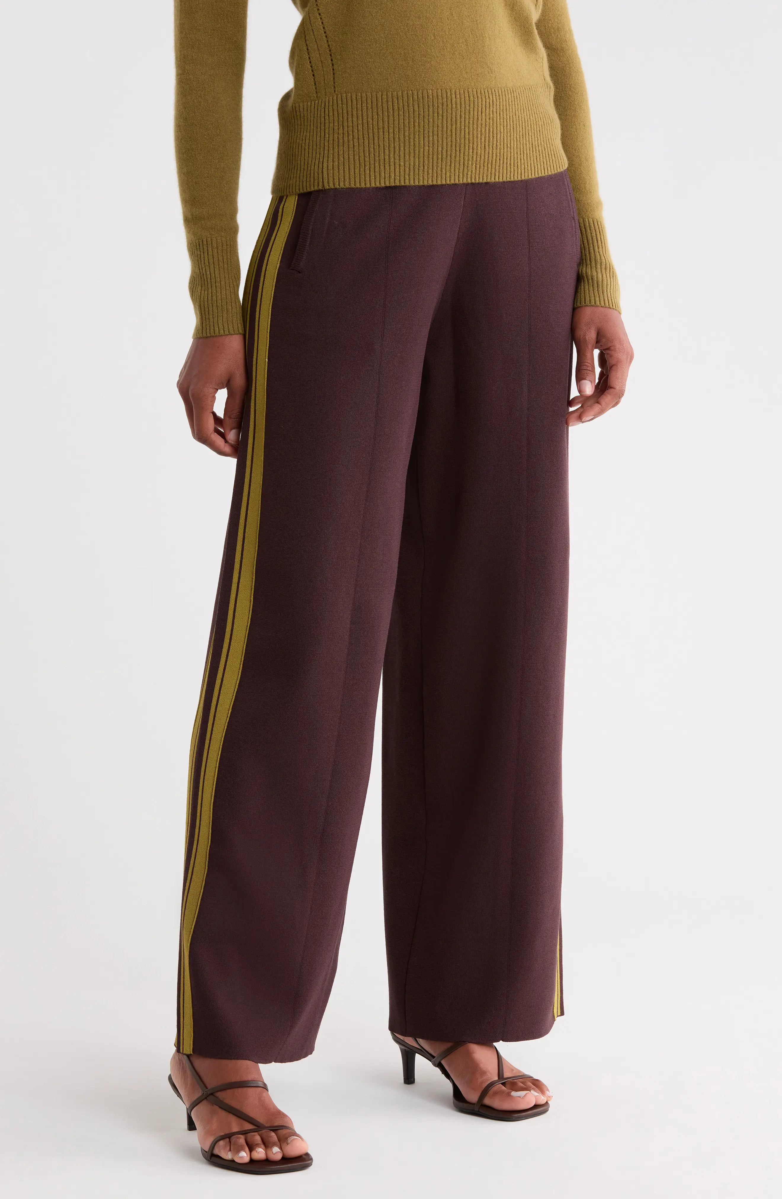 Reiss Samson Wide Leg Knitted Pants in Berry at Nordstrom Rack, Size Large | Nordstrom Rack