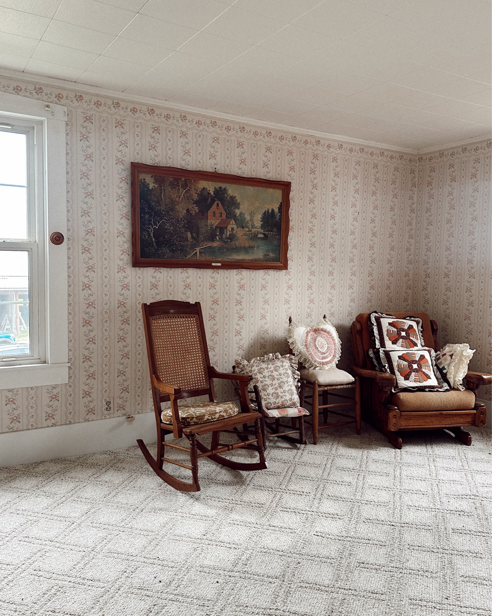 This is vintage wallpaper that Brads nannie put up in their old farm house! I’m absolutely obsessed and wish I could have this original print + pattern of wallpaper. I’m linking similar. 💕

Bringing all the vintage charm to your space with this Small Country Tea Rose Wallpaper 🌸 Perfect for a sweet summer farmhouse laundry room, a darling girl’s nursery, or a cozy vintage-inspired nook.

This peel and stick wallpaper gives Victorian cottagecore vibes with soft pink florals, antique-inspired patterning, and an effortless install. It’s also available in fabric wallpaper if you’re looking for something extra luxe!

Perfect for renters, nursery updates, or any room that needs a romantic refresh 🌷
#PeelAndStickWallpaper #CottagecoreDecor #GirlNurseryInspo #VintageWallpaper #VictorianHomeStyle #WallpaperWednesday #SummerFarmhouseStyle #LTKhome #LTKkids #NurseryGoals

Boho | Vintage Baby Girl Nursery Idea 

Boho Nursery, Vintage Nursery, Boho Baby Room, Vintage Baby Room, Girl Nursery, Boho Chic Nursery, Nursery Decor, Vintage Baby Decor, Boho Vintage Nursery, Nursery Inspiration, Neutral Nursery, Boho Baby Girl, Vintage Baby Girl Room, Bohemian Nursery, Vintage Inspired Nursery, Gender Neutral Nursery, Nursery Design Ideas, Boho Room Ideas, Baby Room Styling, Dreamy Nursery, Vintage Home Decor this nursery design
vintage nursery, girl vintage nursery, nursery decor, nursery inspo, area rug, mauve, glider

#LTKFamily #LTKHome #LTKBaby