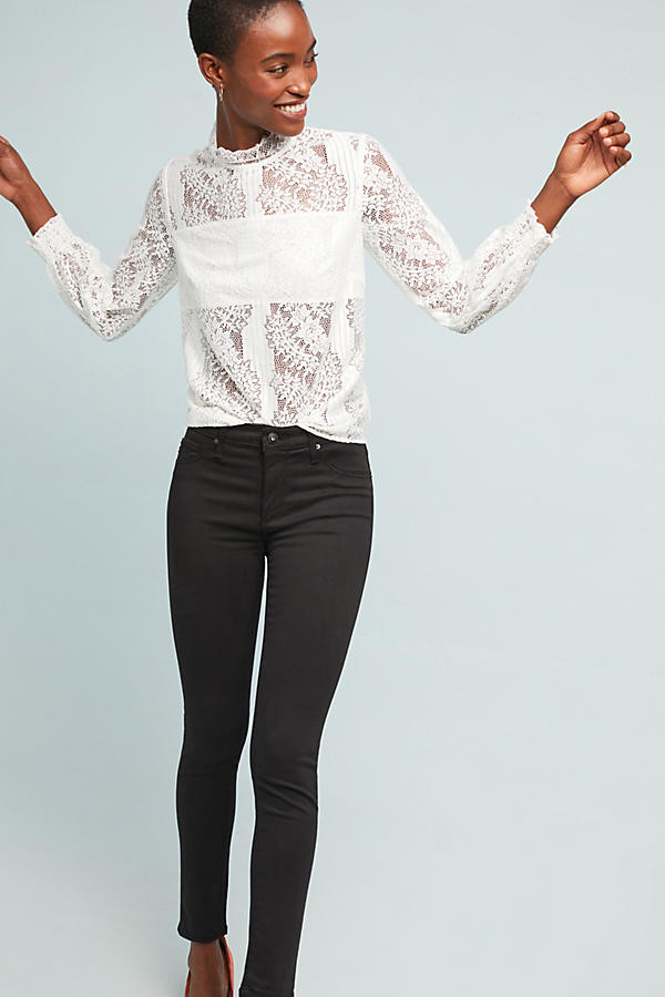 AG The Abbey Sateen Mid-Rise Skinny Ankle Jeans | Anthropologie (US)