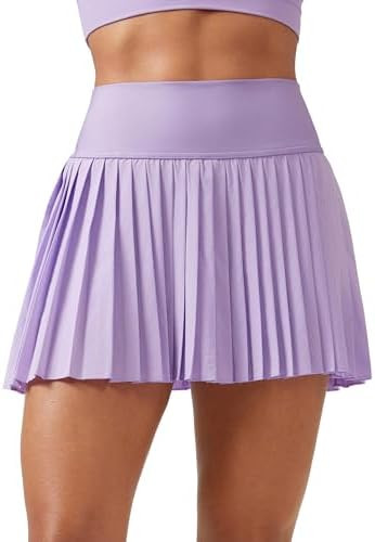 CRZ YOGA High Waisted Pleated Tennis Skirts for Women - Mini Lined Casual Tummy Control Skort wit... | Amazon (US)