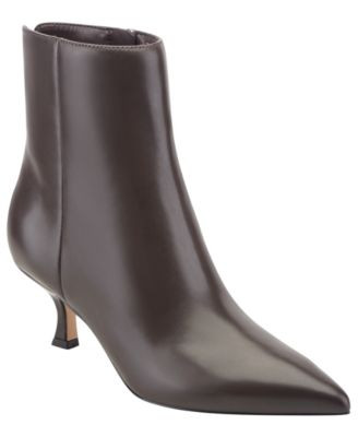 Marc Fisher Ltd Women's Francy Leather Ankle Dress Booties - Dark Natural Leather | Macy's