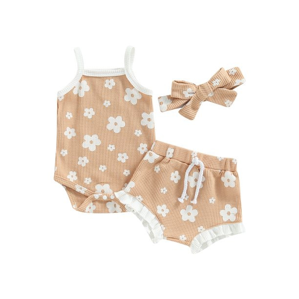 Ma&Baby Toddler Infant Baby Girl Summer Rompers Set Floral Spaghetti Straps Sleeveless Jumpsuit +... | Walmart (US)