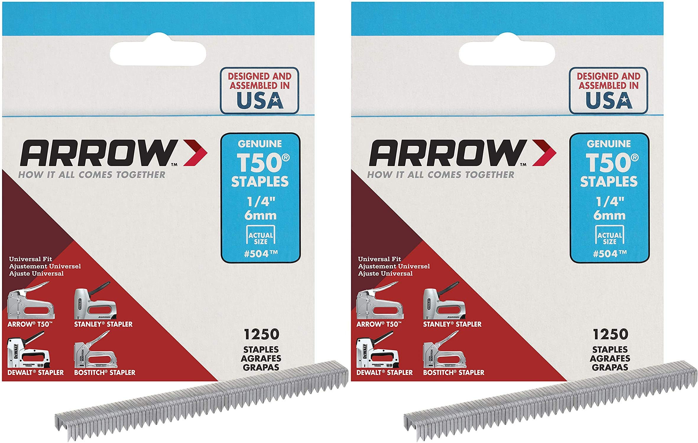 Arrow Fastener 504 Genuine T50 1/4-Inch Staples, Pack of 2 | Amazon (US)