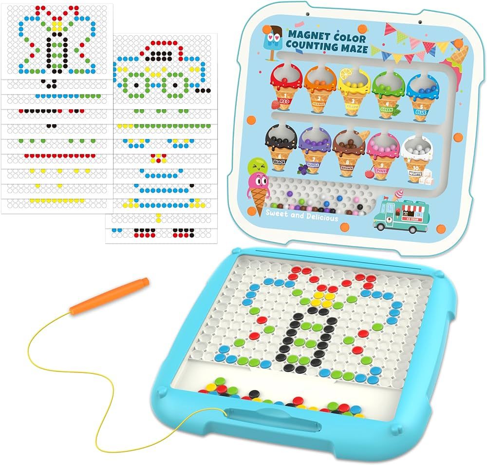2 in 1 Magnetic Color and Number Maze & Drawing Board, Toddler Toys 2-3 3-5 Montessori Learning T... | Amazon (US)