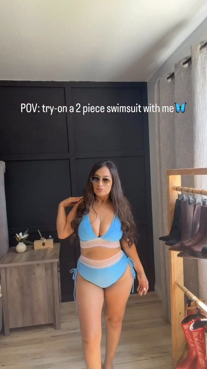 The most comfortable 2 piece swimsuit you’ll ever own!! Literally am obsessed 👙🦋🩵 
#2piece 

#LTKSwim #LTKPetite #LTKBeauty