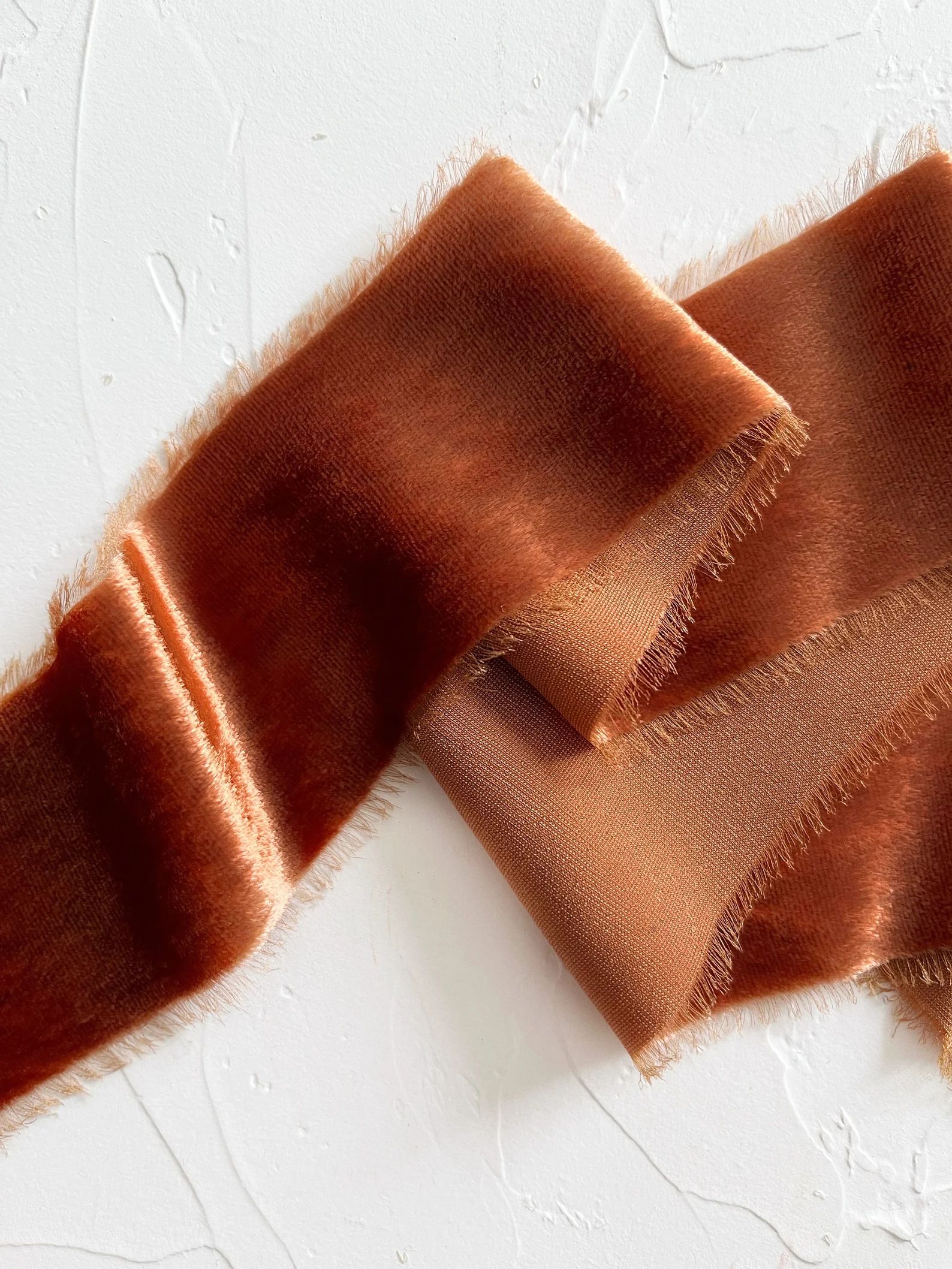 Vintage Rust Hand Dyed Velvet Ribbon Hand Torn Burnt Orange - Etsy | Etsy (US)