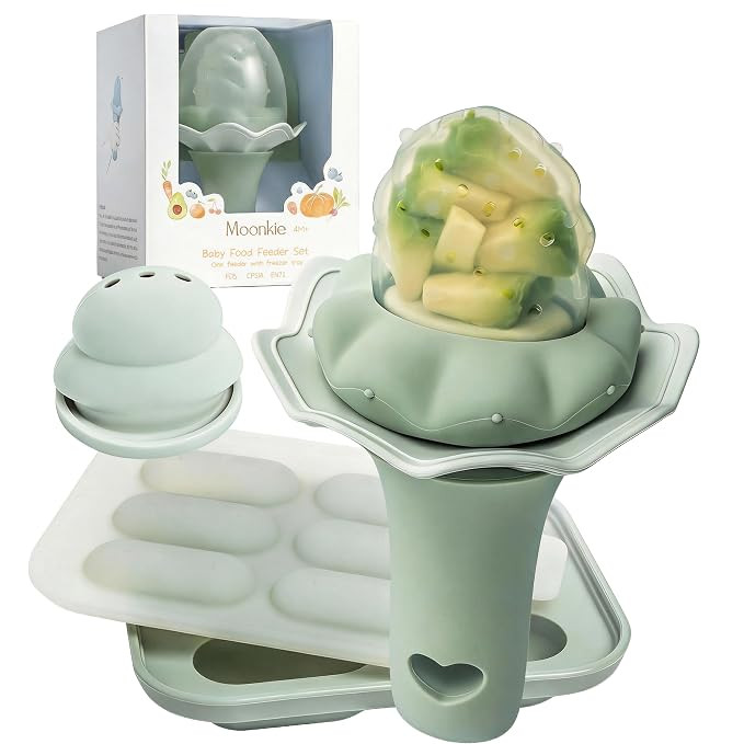 Moonkie Baby Fruit Feeder for Self-Feeding: Controlled Flow Design with 2 Pouches for Safe First ... | Amazon (US)