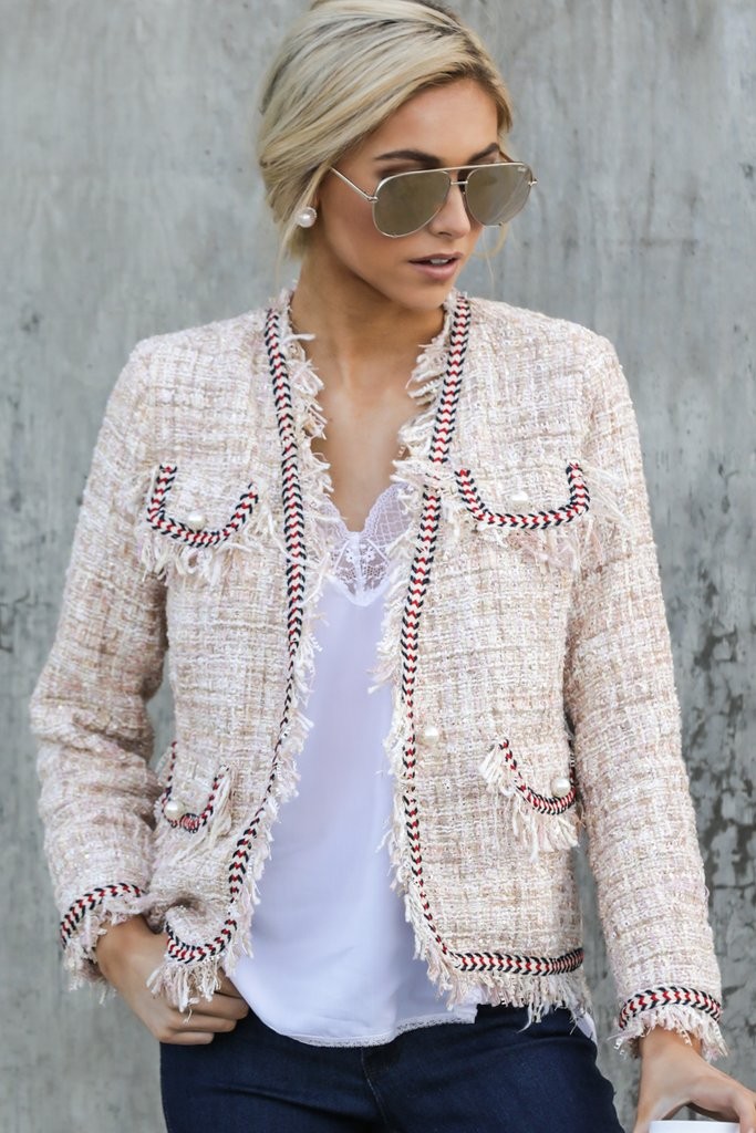 Access Granted Pink Tweed Blazer | Red Dress 