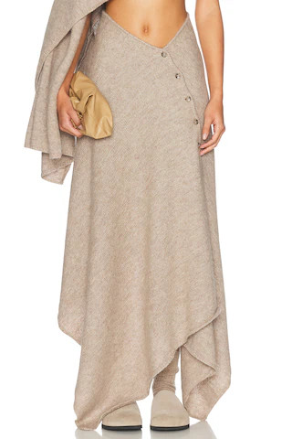 Helsa Lauren Midi Knit Skirt in Beige | FWRD 