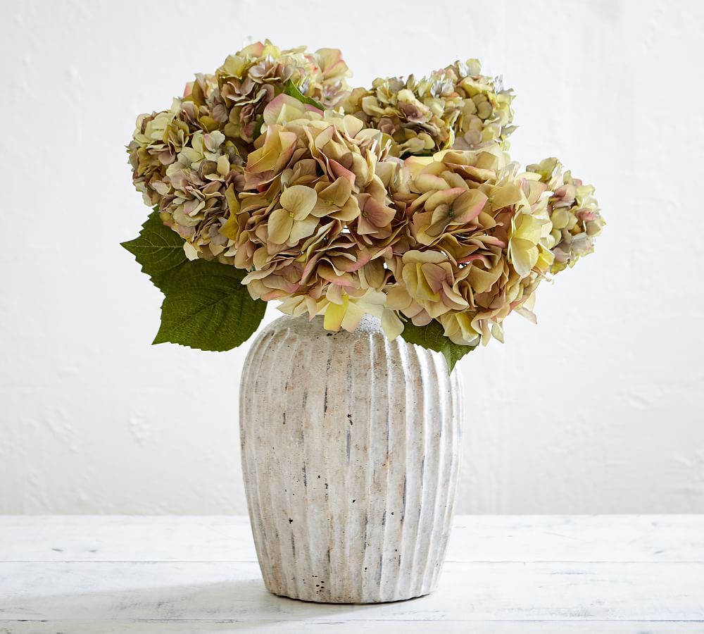 Faux Hydrangea Bouquet - Green | Pottery Barn (US)