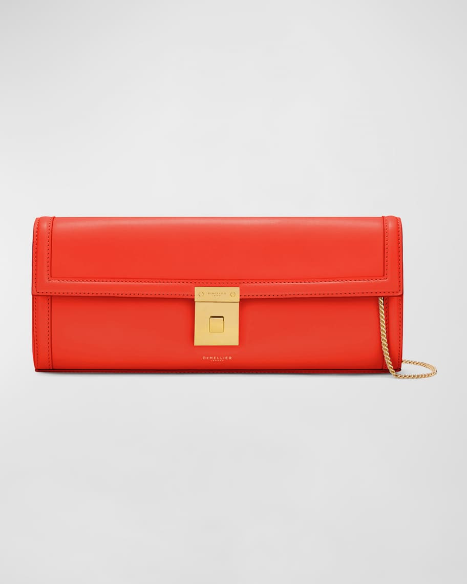DeMellier Paris Flap Leather Clutch Bag | Neiman Marcus